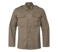 VINTIKA Army Jacket German Bundeswehr Military Style Moleskin Cotton Long Sleeve Work Top (Olive, XL)