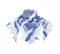 VINTIKA Army Scarf Military Tactical Shemagh Scarves - 100% Cotton Desert Keffiyeh Wrap - Navy on White