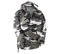 VINTIKA Army Smock Military Style Anorak Hooded Combat Jacket Pullover Outdoor Hiking Windbreaker Heavy Duty Field Coat Hoodies - Urban Camo - 2XL