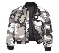 VINTIKA Bomber Jacket MA1 Classic US Air Force Pilot Flight Military Camo Army Camouflage Heavy Duty Poly Cotton Padded Coat - Urban Camo - 3XL