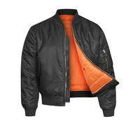 VINTIKA Bomber Jacket MA1 Classic US Air Force Pilot Flight Military Style Nylon Padded Coat - Black - 2XL