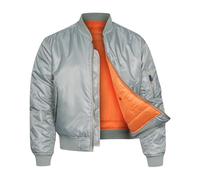 VINTIKA Bomber Jacket MA1 Classic US Air Force Pilot Flight Military Style Nylon Padded Coat - Grey - XXS