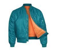 VINTIKA Bomber Jacket MA1 Classic US Air Force Pilot Flight Military Style Nylon Padded Coat - Turquoise - S