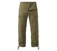VINTIKA Original German Army Moleskin Trousers Genuine Bundeswehr Surplus New Combat Cargo Pants Heavy Duty Cotton Workwear Olive Green - 31in