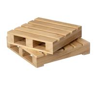 Vintiquewise 15" Rustic Wooden Pallet Display Stand Natural Wood Riser for Home Decor Table Centerpiece Plant Pot DIY Craft Candle Holders Fair Presentation Home Accent & Event Styling, Set of 2
