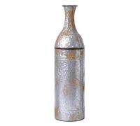 Vintiquewise QI003484.M 33" Rustic Farmhouse Style Galvanized Metal Floor Vase Decoration, Medium, Grey