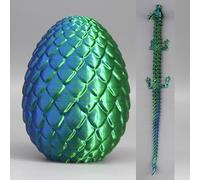 Vintix 3D Articulating Gemstone Crystal Dragon Egg Figurine, Toy Fantasy Decor Flexible Joints Home Decor Executive Desk Toys,Home Office Decor Executive Desk Toy (Greem)