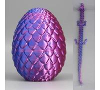 Vintix 3D Articulating Gemstone Crystal Dragon Egg Figurine, Toy Fantasy Decor Flexible Joints Home Decor Executive Desk Toys,Home Office Decor Executive Desk Toy (Purper)