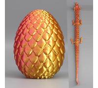 Vintix 3D Articulating Gemstone Crystal Dragon Egg Figurine, Toy Fantasy Decor Flexible Joints Home Decor Executive Desk Toys,Home Office Decor Executive Desk Toy (Red)