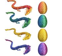 Vintix 3D Articulating Gemstone Crystal Dragon Egg Figurine, Toy Fantasy Decor Flexible Joints Home Decor Executive Desk Toys,Home Office Decor Executive Desk Toy (4pc)
