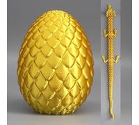 Vintix 3D Articulating Gemstone Crystal Dragon Egg Figurine, Toy Fantasy Decor Flexible Joints Home Decor Executive Desk Toys,Home Office Decor Executive Desk Toy (Gold)
