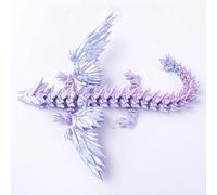 Vintix 3D Printed Dragon 45cm Articulated Flying Dragon Toy Fantasy Decor (Not Include Egg) Flexible Joints Home Decor Executive Desk Toys,Home Office Decor Executive Desk Toy, Black (Crystal)