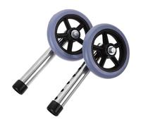 VINTORKY 1 Pair Walker Replacement Wheels Front Small Silent Aluminum Alloy and Stainless Steel Gray Wheel for Walking Aid Mobility Frame Accessories