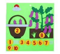 VINTORKY 1 Set Felt Number Tree: 1-10 Learning Number Games - Felt Eggplant Tree Counting Toys for Kids Toddlers Preschoolers Home Classroom Early Education Teaching Game