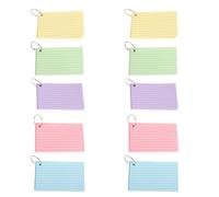 VINTORKY 10 Books Index Cards with Ring - 3x5 Ruled Flash Cards for Studying - 6 Colors Notecards for School College and Office Supplies - Study and to-Do List Essentials
