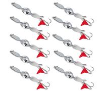 VINTORKY 10 Pcs Silver Rotation Sequins Fishing Lures Baits with Fillet Split Tail Shape, Synthetic Material, 10g Weight, Resistant Design for Outdoor Grass Carp and Fish
