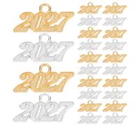 VINTORKY 100pcs 2027 Tassel Charms, Metal Year Signet for 2027 Graduation Decorations, Graduation Tassels Charm, Signet Pendant for New Year Keychains Jewelry Making Accessory