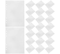 VINTORKY 100pcs A5 Clear Pocket Sleeves, 6 Holes Trading Card Binder Pages, Double-Sided 4 Pocket, 2.6"x3.7" Photo Binder Refills for Ticket, Stamps, Postcards