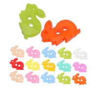 VINTORKY 100pcs Colored Bunny Craft Buttons for Sewing DIY Projects Vibrant Decorative Plastic Buttons for Clothes Bags Art Creations Easy to Sew