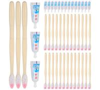 VINTORKY 100pcs Disposable Manual Travel Toothbrushes with Toothpaste, Portable Plastic Individual Toothbrush Multipack for Trip and Travel Convenience