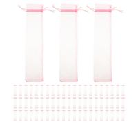 VINTORKY 100pcs Organza Bag: Drawstring Storage Pouches for Folding Fan - Hand Fan Carrying Pouch Bridal Shower Party Favors Decorative Sachets for Church Wedding