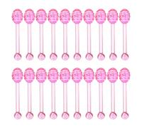 VINTORKY 100pcs Pink Lip Balm Applicator Spoon for Makeup Bottle Applicator Process, Portable Plastic Cosmetic Lip Wand Scoop at Home Multipurpose Use