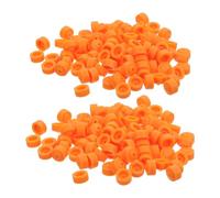 VINTORKY 100pcs Plastic Electric Nail Drill Dust Guard Cap for Cuticle Protection, Portable Orange Dustproof Bit Stopper 2.35mm Hole Diameter, for Personal Nail Art Use the Go