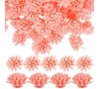 VINTORKY 100pcs Small Artificial Chrysanthemum Flower Essential Oil Diffusers, Passive Plant Reed Diffuser Accessories with Powder Pink Pe Foam for Home Office Fragrance