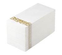 VINTORKY 100pcs Wedding Napkins Dinner Napkins Luxurious Foldable Golden Paper Save Cleaning Time for Birthday Banquet Guests