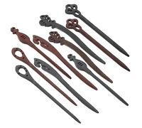 VINTORKY 10pcs Ancient Style Wooden Hair Sticks for Updo Retro Hair Pins for Women for Hanfu and Chignon Styles