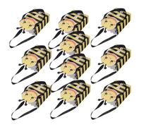 VINTORKY 10pcs Bee Design Paper Present Bags with Strong Portable Design for Shower Candy Packaging and Wedding Treat Boxes, Cute and Unique Wrapping Supplies