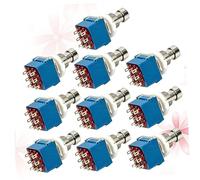 VINTORKY 10pcs Blue 3pdt Guitar Effects Pedal Metal Stomp Foot Switches True Bypass for Electric Guitar Effect Pedal Replacement