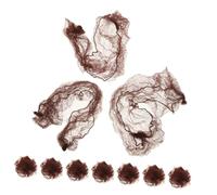 VINTORKY 10pcs Brown Hair Net Bun Cover for Women and Girls with High Elastic Edges, Polyester Mesh Material, Holds Hair Tightly, Suitable for Formal and Casual Occasions