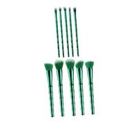 VINTORKY 10pcs Eco-friendly Bamboo Makeup Brush Brush Kit for Blush Foundation Face Powder Easy to Clean