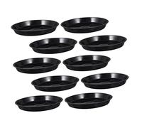 VINTORKY 10pcs Flower Pot Tray Plant Coaster Potted Plant Trays Saucers for Plant Pots outside Garden Trellis for Climbing Plants Large Outdoor Planters Gardening Water Trays Plastic Black