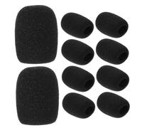 VINTORKY 10pcs Lapel Microphone Sponge Covers Protective Mic Windproof Soft Foam Caps 40x30x15mm Replacement for Conference Headset and Aviation Microphone