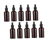 VINTORKY 10pcs Reusable Dropper Bottles Dark Essential Oil Containers Pipette for Travel Lotion Medicine Storage Lightweight Uv