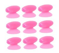 VINTORKY 10pcs Silicone Anti-lost Lip Brush Covers Pink Protective Makeup Brush Lid Set for Travel and Daily Use