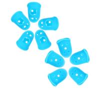 VINTORKY 10pcs Silicone Guitar Fingertip Protectors Xs Size Blue Finger Guards for Ukulele Beginners Pain Relief Finger Protectors
