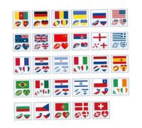 VINTORKY 116pcs Waterproof National Flag Face Stickers Set 60x60mm Sweat-resistant Temporary for Boys and Girls and Adults for Sports Events and 4th of July Celebrations