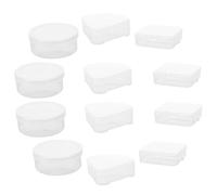 VINTORKY 12 pcs Makeup Puff Holder Round Rectangular Triangular Cosmetic Sponge Storage Boxes Durable Cases for Easy Organization Travel Compact Design for Powder