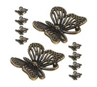 VINTORKY 12 Pcs Vintage Butterfly Drawer Pulls Metal Cabinet Handles Single Hole Closet Door Pulls for Cupboards Dresser Wardrobe Decorative Hardware in Antique Bronze