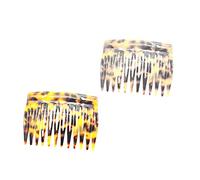 VINTORKY 12-Piece Retro Leopard Print Hair Side Combs for Women French Hairdressing Accessories 2pcs Sturdy Acetate Combs for Fine Hair Styling