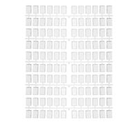 VINTORKY 120pcs Flat False Nail Tips for Color Display - Clear Rectangle Nail Art Polish Color Display Tips - 0.7x0.5in Flat Base Fingernail Sample Chart for Training