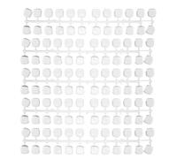 VINTORKY 120pcs Flat False Nail Tips for Color Display - Clear Square Nail Art Polish Color Display Tips - 0.6inch Flat Base Fingernail Sample Chart for Training