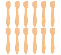 VINTORKY 12pcs Bamboo Mask Spatulas for Skincare Routine and Weekly Use, Lightweight Curved Cosmetic Spatulas for Precise Face Cream Application and Avoiding Rough Edges