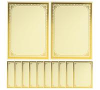 VINTORKY 12pcs Blank Diploma Certificate Paper - 8.3 X 11.7 Inch Recognition Certificate Paper - Academic Awards Sheet with Gold Foil Border for Ceremony
