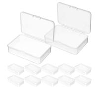 VINTORKY 12pcs Clear Storage Boxes for Cards Durable Small Organizer Cases with Closure Transparent Design for Easy Visibility Compact and Portable for Business Cards