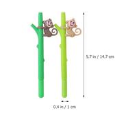 VINTORKY 12pcs Creative Gel Ink Pens for Students and Office Use, Soft Rubber Grip, Cute Monkey Design, Light and Dark Green Colors, Multi-function Writing Pens for School and Business