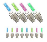 VINTORKY 12pcs LED Bike Wheel Lights for Bicycle Valve Stems with Low Power Consumption and Extended Battery Life, Aluminium and Plastic Material, for Night Riding Safety